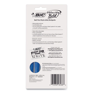 BIC® GLIDE Bold Ballpoint Pen, Retractable, Bold 1.6 mm, Blue Ink, Translucent Blue Barrel, 4/Pack (BICVLGBP41BLU)