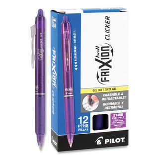 Pilot® Retractable Gel Pens, Erasable, Medium Point, Purple Ink (PIL31455)