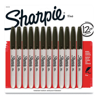 Sharpie® Fine Bullet Tip Permanent Marker, Black, Dozen (SAN1812419)