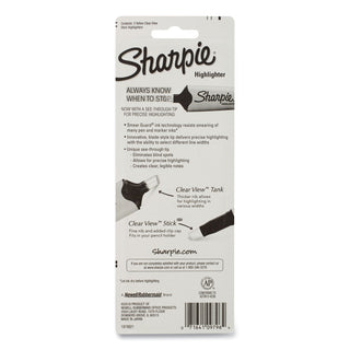 Sharpie® Clearview Pen-Style Highlighter, Fluorescent Yellow Ink, Chisel Tip, Yellow/Black/Clear Barrel, 3/Pack (SAN1950745)