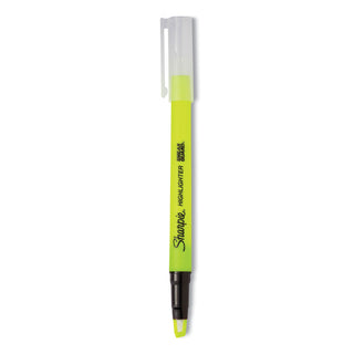 Sharpie® Clearview Pen-Style Highlighter, Fluorescent Yellow Ink, Chisel Tip, Yellow/Black/Clear Barrel, 3/Pack (SAN1950745)
