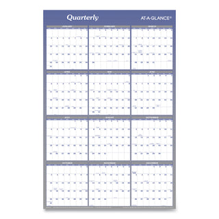 AT-A-GLANCE® Vertical/Horizontal Erasable Quarterly/Monthly Wall Planner, 24 x 36, White/Blue Sheets, 12-Month (Jan to Dec): 2025 (AAGA1102)