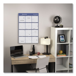AT-A-GLANCE® Vertical/Horizontal Erasable Quarterly/Monthly Wall Planner, 24 x 36, White/Blue Sheets, 12-Month (Jan to Dec): 2025 (AAGA1102)