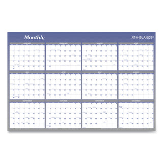 AT-A-GLANCE® Vertical/Horizontal Erasable Quarterly/Monthly Wall Planner, 24 x 36, White/Blue Sheets, 12-Month (Jan to Dec): 2025 (AAGA1102)