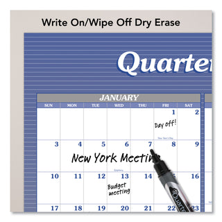 AT-A-GLANCE® Vertical/Horizontal Erasable Quarterly/Monthly Wall Planner, 24 x 36, White/Blue Sheets, 12-Month (Jan to Dec): 2025 (AAGA1102)