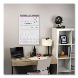 AT-A-GLANCE® Monthly Wall Calendar with Ruled Daily Blocks, 15.5 x 22.75, White Sheets, 12-Month (Jan to Dec): 2025 (AAGPM328)