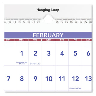 AT-A-GLANCE® Deluxe Three-Month Reference Wall Calendar, Horizontal Orientation, 24 x 12, White Sheets, 15-Month: Dec 2024 to Feb 2026 (AAGPM1428)