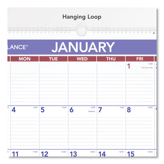 AT-A-GLANCE® Monthly Wall Calendar with Ruled Daily Blocks, 15.5 x 22.75, White Sheets, 12-Month (Jan to Dec): 2025 (AAGPM328)