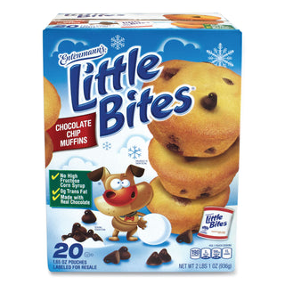 Entenmann's Little Bites® Little Bites Muffins, Chocolate Chip, 1.65 oz Pouch, 20 Pouches/Box (GRR90000016)