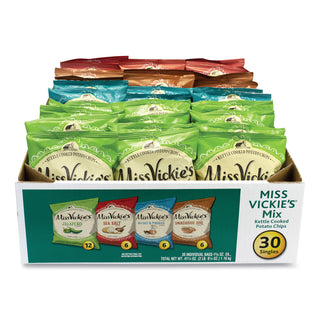 Miss Vickie's® Kettle Cooked Chips Variety Mix, Four Assorted Flavors, 1.38 oz Bags, 30 Bags/Box (GRR29500010)