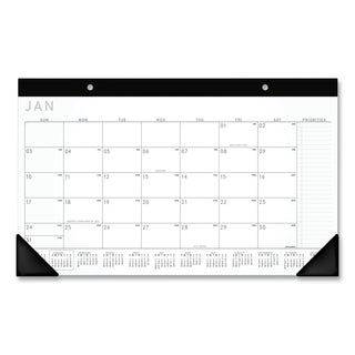 AT-A-GLANCE® Contemporary Monthly Desk Pad, 18 x 11, White Sheets, Black Binding/Corners,12-Month (Jan to Dec): 2025 (AAGSK14X00)