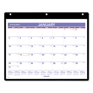 AT-A-GLANCE® Monthly Desk/Wall Calendar with Plastic Backboard and Bonus Pages, 11 x 8, White/Violet/Red Sheets, 12-Month (Jan-Dec): 2025 (AAGSK800)