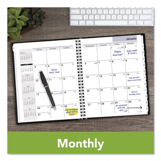 AT-A-GLANCE® DayMinder Hard-Cover Monthly Planner with Memo Section, Unruled Blocks, 8.5 x 7, Black Cover, 12-Month (Jan to Dec): 2025 (AAGG400H00)