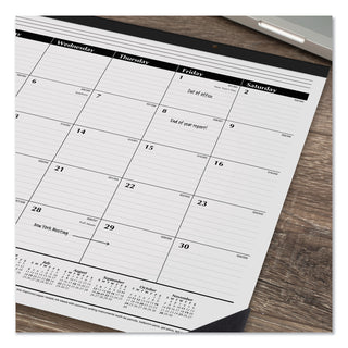 AT-A-GLANCE® Ruled Desk Pad, 24 x 19, White Sheets, Black Binding, Black Corners, 12-Month (Jan to Dec): 2025 (AAGSK3000)