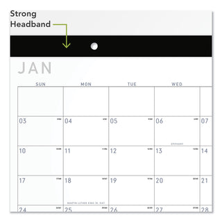AT-A-GLANCE® Contemporary Monthly Desk Pad, 18 x 11, White Sheets, Black Binding/Corners,12-Month (Jan to Dec): 2025 (AAGSK14X00)