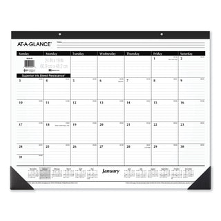 AT-A-GLANCE® Ruled Desk Pad, 24 x 19, White Sheets, Black Binding, Black Corners, 12-Month (Jan to Dec): 2025 (AAGSK3000)