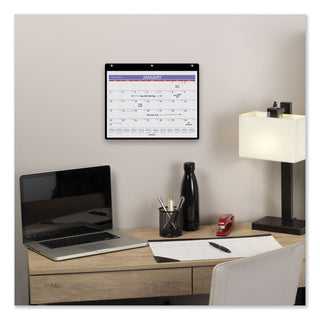AT-A-GLANCE® Monthly Desk/Wall Calendar with Plastic Backboard and Bonus Pages, 11 x 8, White/Violet/Red Sheets, 12-Month (Jan-Dec): 2025 (AAGSK800)