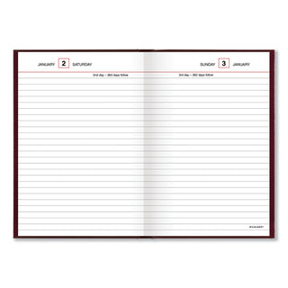 AT-A-GLANCE® Standard Diary Daily Reminder Book, 2025 Edition, Medium/College Rule, Red Cover, (201) 7.5 x 5.13 Sheets (AAGSD38713)