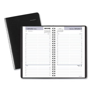 AT-A-GLANCE® DayMinder Daily Appointment Book, 8.5 x 5.5, Black Cover, 12-Month (Jan to Dec): 2025 (AAGG10000)