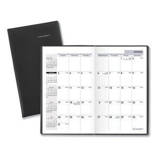 AT-A-GLANCE® DayMinder Pocket-Sized Monthly Planner, Unruled Blocks, 6 x 3.5, Black Cover, 14-Month: Dec 2024 to Jan 2026 (AAGSK5300)