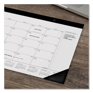 AT-A-GLANCE® Contemporary Monthly Desk Pad, 18 x 11, White Sheets, Black Binding/Corners,12-Month (Jan to Dec): 2025 (AAGSK14X00)