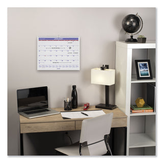 AT-A-GLANCE® Monthly Wall Calendar, 15 x 12, White/Red/Blue Sheets, 12-Month (Jan to Dec): 2025 (AAGPM828)