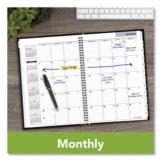 AT-A-GLANCE® DayMinder Hard-Cover Monthly Planner, Ruled Blocks, 11.75 x 8, Black Cover, 14-Month: Dec 2024 to Jan 2026 (AAGG470H00)