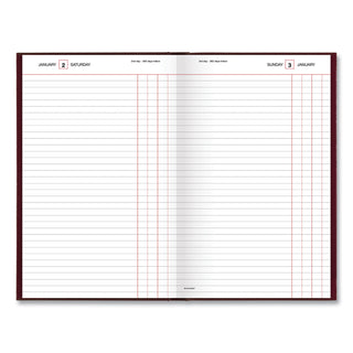 AT-A-GLANCE® Standard Diary Daily Journal, 2025 Edition, Wide/Legal Rule, Red Cover, (210) 12 x 7.75 Sheets (AAGSD37713)