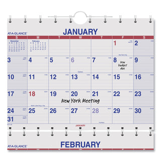AT-A-GLANCE® Move-A-Page Three-Month Wall Calendar, 12 x 27, White/Red/Blue Sheets, 15-Month: Dec 2024 to Feb 2026 (AAGPMLF1128)