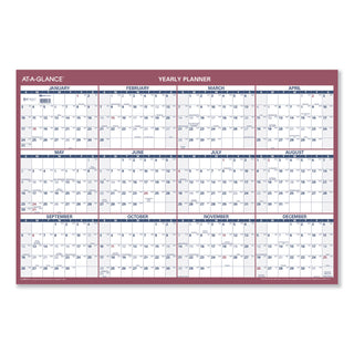 AT-A-GLANCE® Vertical/Horizontal Wall Calendar, 24 x 36, White/Blue/Red Sheets, 12-Month (Jan to Dec): 2025 (AAGPM21228)