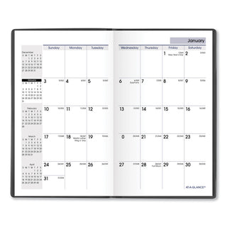 AT-A-GLANCE® DayMinder Pocket-Sized Monthly Planner, Unruled Blocks, 6 x 3.5, Black Cover, 14-Month: Dec 2024 to Jan 2026 (AAGSK5300)