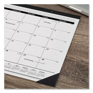 AT-A-GLANCE® Ruled Desk Pad, 22 x 17, White Sheets, Black Binding, Black Corners, 12-Month (Jan to Dec): 2025 (AAGSK2400)