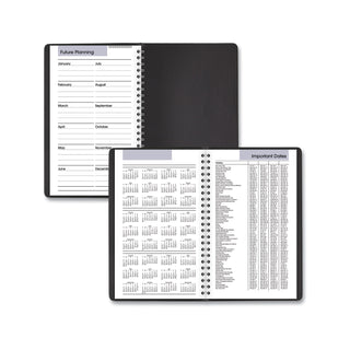 AT-A-GLANCE® DayMinder Daily Appointment Book, 8.5 x 5.5, Black Cover, 12-Month (Jan to Dec): 2025 (AAGG10000)