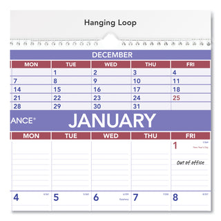 AT-A-GLANCE® Three-Month Wall Calendar, 15.5 x 22.75, White Sheets, 12-Month (Jan to Dec): 2025 (AAGPM628)