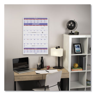 AT-A-GLANCE® Three-Month Wall Calendar, 15.5 x 22.75, White Sheets, 12-Month (Jan to Dec): 2025 (AAGPM628)