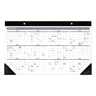 AT-A-GLANCE® Contemporary Monthly Desk Pad, 18 x 11, White Sheets, Black Binding/Corners,12-Month (Jan to Dec): 2025 (AAGSK14X00)