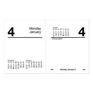 AT-A-GLANCE® Compact Desk Calendar Refill, 3 x 3.75, White Sheets, 12-Month (Jan to Dec): 2025 (AAGE91950)