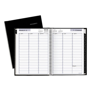 AT-A-GLANCE® DayMinder Hardcover Weekly Vertical-Column Format Appointment Book, 11 x 8, Black Cover, 12-Month (Jan to Dec): 2025 (AAGG520H00)