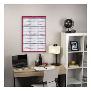 AT-A-GLANCE® Erasable Vertical/Horizontal Wall Planner, 24 x 36, White/Blue/Red Sheets, 12-Month (Jan to Dec): 2025 (AAGPM2628)
