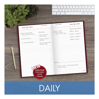 AT-A-GLANCE® Standard Diary Daily Diary, 2025 Edition, Wide/Legal Rule, Red Cover, (200) 12 x 7.75 Sheets (AAGSD37613)