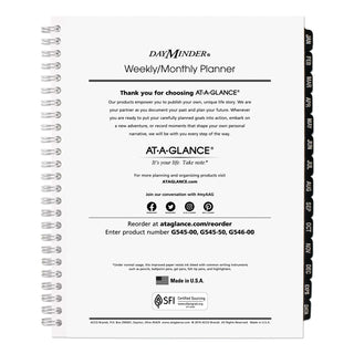AT-A-GLANCE® DayMinder Executive Weekly/Monthly Refill, 8.75 x 7, White Sheets, 12-Month (Jan to Dec): 2025 (AAGG54550)