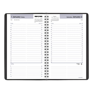 AT-A-GLANCE® DayMinder Daily Appointment Book, 8.5 x 5.5, Black Cover, 12-Month (Jan to Dec): 2025 (AAGG10000)