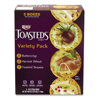 Keebler® Toasteds Party Pack Cracker Assortment, 8 oz Box, 5 Assorted Boxes/Pack (GRR90000116)
