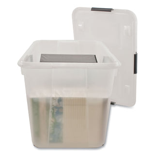 Advantus Rolling 15-Gal. Storage Box, Letter/Legal Files, 23.75" x 15.75" x 15.75", Clear (AVT34009)