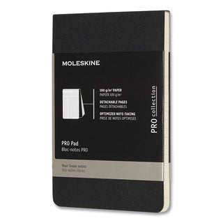 Moleskine® PRO Pad, Meeting-Minutes/Notes Format, Black Cover, 96 Ivory 3.5 x 5.5 Sheets (HBG620909) (HBG620909)