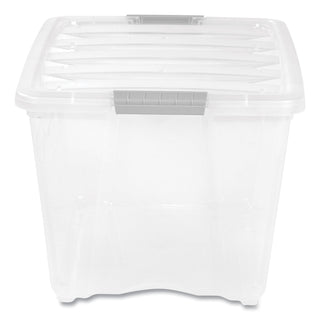 IRIS Stack and Pull Latching Flat Lid Storage Box, 13.5 gal, 22" x 16.5" x 13.03", Clear (IRS100243)
