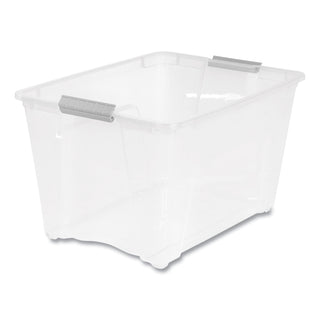 IRIS Stack and Pull Latching Flat Lid Storage Box, 13.5 gal, 22" x 16.5" x 13.03", Clear (IRS100243)