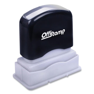 Offistamp® Pre-Inked Message Stamp with Blank Date Box, ENTERED, 1.63" x 0.38", Red Ink (MKG034520)