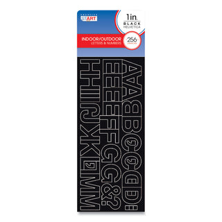 Creative Start® Letters, Numbers and Symbols, Adhesive, Black with White Outline, 1"h ,256 Characters (MKG098135)
