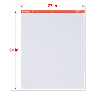 Universal® Easel Pads/Flip Charts, Unruled, 27 x 34, White, 50 Sheets, 2/Carton (UNV35600)